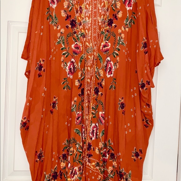 Boho KIMONO in Rust Floral - Picture 6 of 11